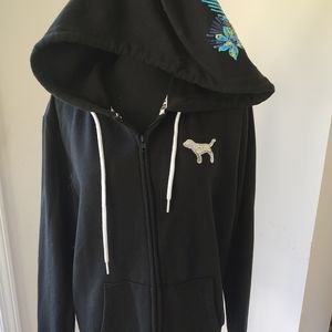This is a victorious secrets tropical bling hoodie zip full zip in the front